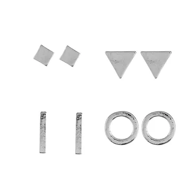 Simple Mini Geometric Pattern Women Alloy Stud Earrings