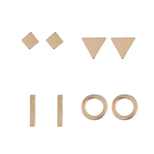 Simple Mini Geometric Pattern Women Alloy Stud Earrings