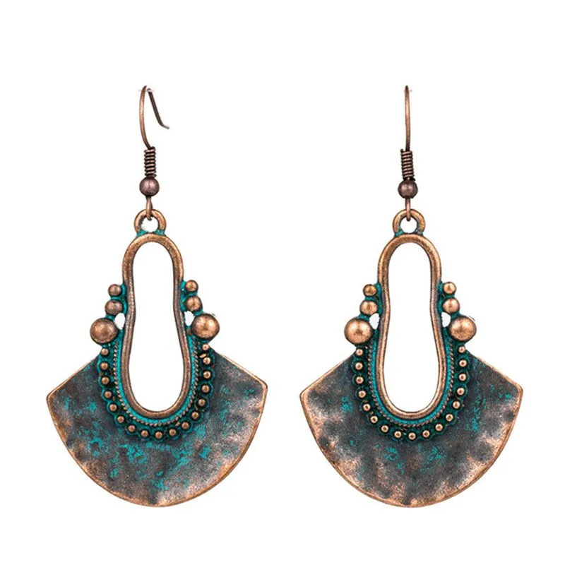 New Design Women Vintage Pattern Hollow Geometric Earrings