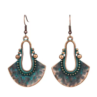 New Design Women Vintage Pattern Hollow Geometric Earrings