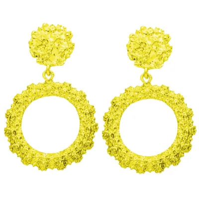 Exaggerated Two Type Options Solid Color Crystal Geometric Earrings Jewelry