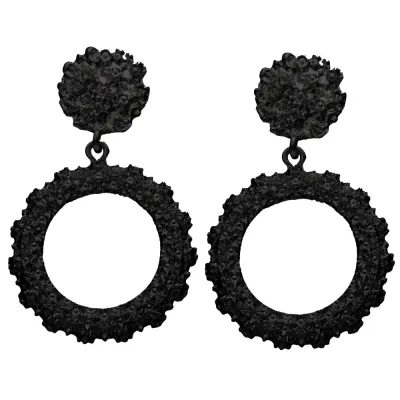 Exaggerated Two Type Options Solid Color Crystal Geometric Earrings Jewelry