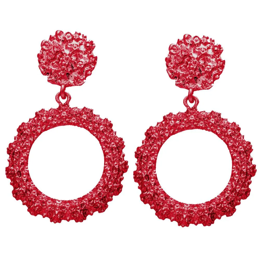 Exaggerated Two Type Options Solid Color Crystal Geometric Earrings Jewelry