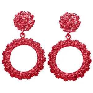 Exaggerated Two Type Options Solid Color Crystal Geometric Earrings Jewelry