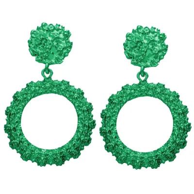 Exaggerated Two Type Options Solid Color Crystal Geometric Earrings Jewelry