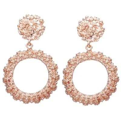 Exaggerated Two Type Options Solid Color Crystal Geometric Earrings Jewelry