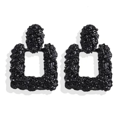Exaggerated Two Type Options Solid Color Alloy Earrings Jewelry