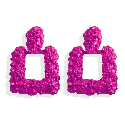 Exaggerated Two Type Options Solid Color Alloy Earrings Jewelry