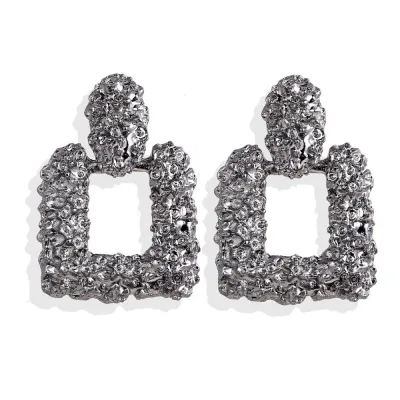 Exaggerated Two Type Options Solid Color Alloy Earrings Jewelry