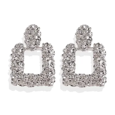 Exaggerated Two Type Options Solid Color Alloy Earrings Jewelry