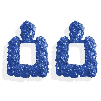 Exaggerated Two Type Options Solid Color Alloy Earrings Jewelry