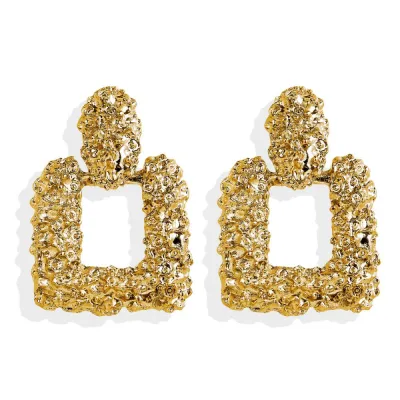 Exaggerated Two Type Options Solid Color Alloy Earrings Jewelry