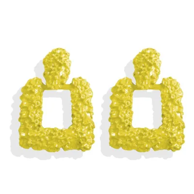 Exaggerated Two Type Options Solid Color Alloy Earrings Jewelry