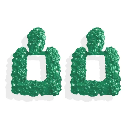 Exaggerated Two Type Options Solid Color Alloy Earrings Jewelry