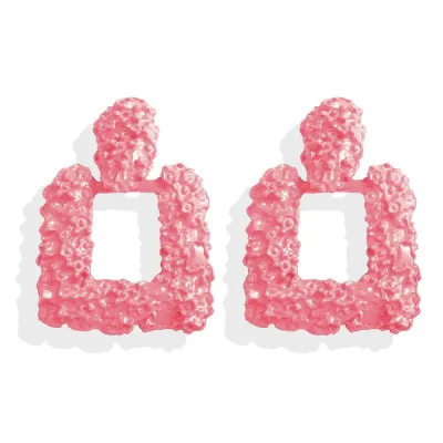Exaggerated Two Type Options Solid Color Alloy Earrings Jewelry