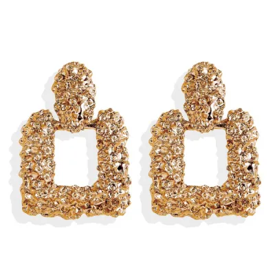 Exaggerated Two Type Options Solid Color Alloy Earrings Jewelry
