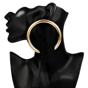 Punk Style Round Shape Metal Stud Earrings