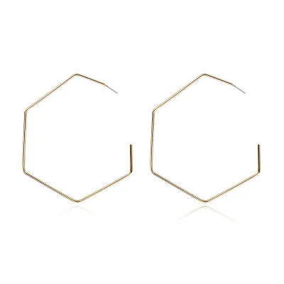 Modern Irregular Geometric Shape Metal Earrings for Women