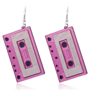 Retro Tape Acrylic Dangle Earrings for Women