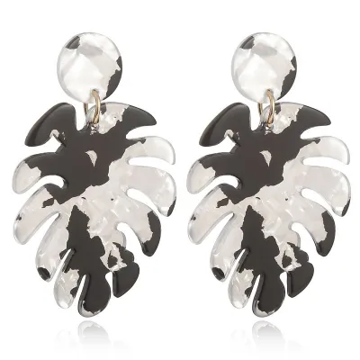 Leaves Pattern Acrylic Dangle Earrings