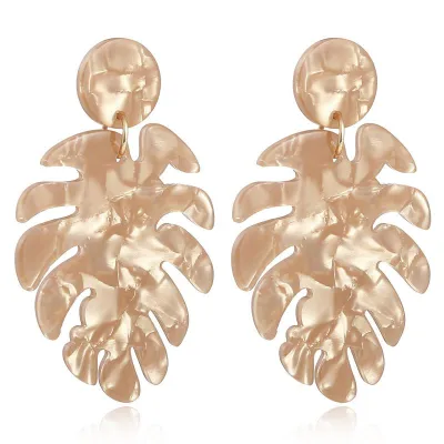 Leaves Pattern Acrylic Dangle Earrings