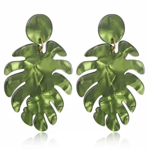 Leaves Pattern Acrylic Dangle Earrings