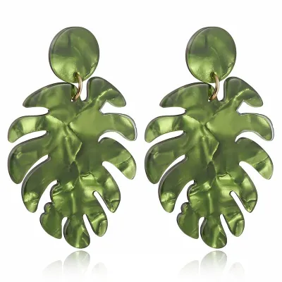 Leaves Pattern Acrylic Dangle Earrings