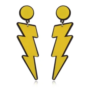 Punk Style Lightning Design Geometric Acrylic Dangle Earrings for Women