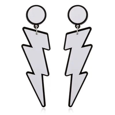Punk Style Lightning Design Geometric Acrylic Dangle Earrings for Women