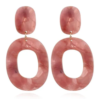 Geometric Pattern Acrylic Drop Earrings Women's Plastic Resin