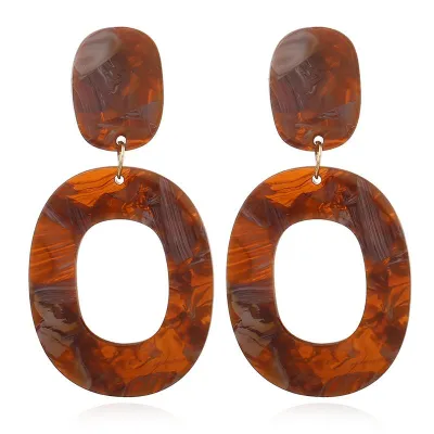 Geometric Pattern Acrylic Drop Earrings Women's Plastic Resin
