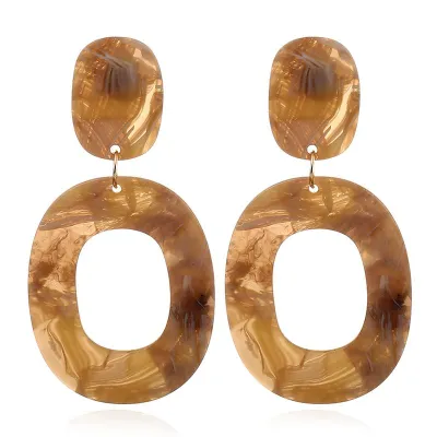 Geometric Pattern Acrylic Drop Earrings Women's Plastic Resin