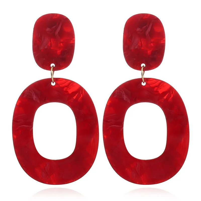 Geometric Pattern Acrylic Drop Earrings Women's Plastic Resin