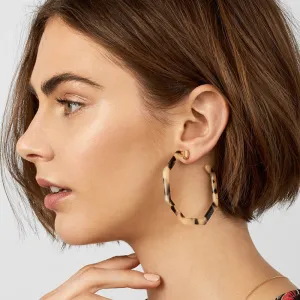 Polygon Leopard Pattern Hoop Earrings for Women Alloy Geometric