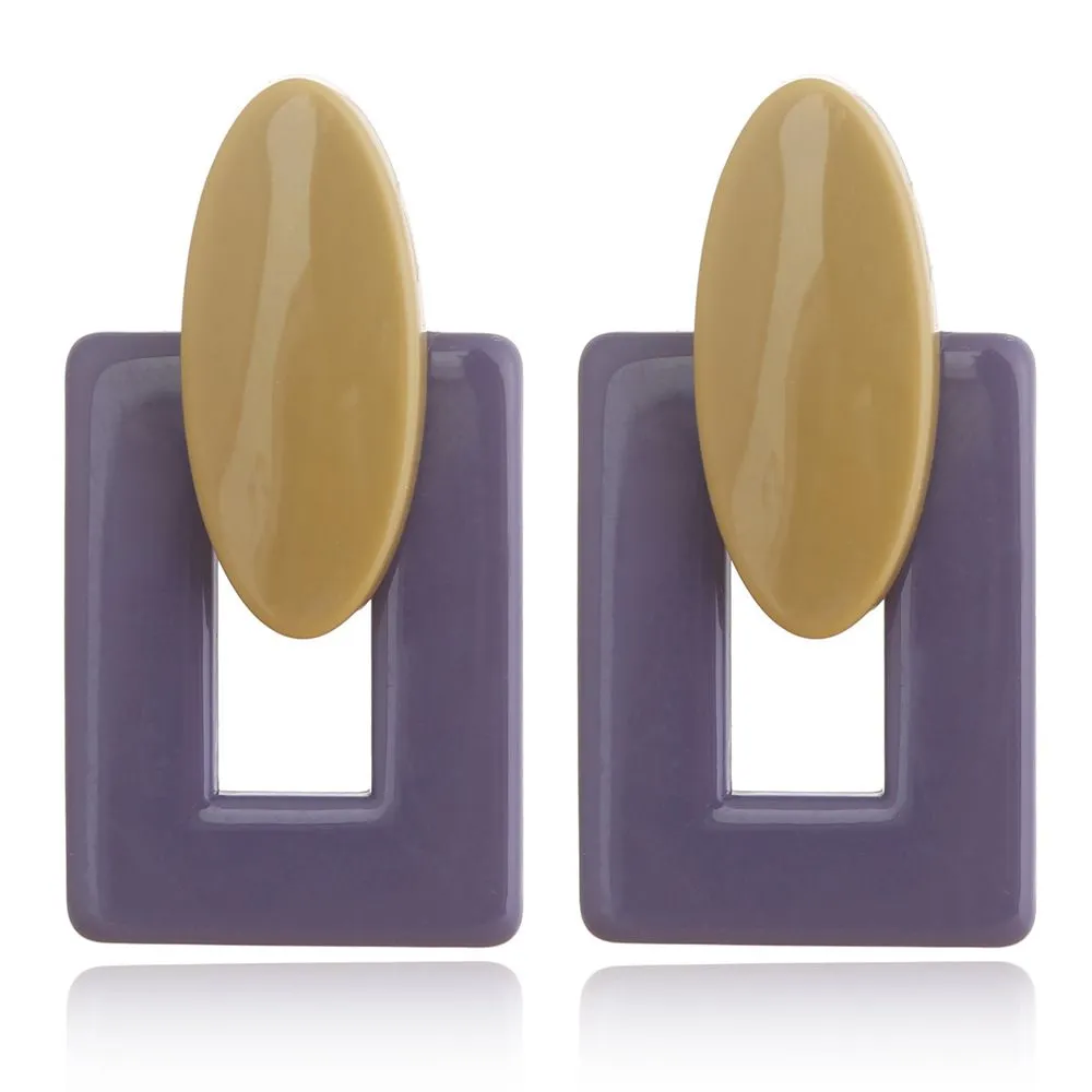 Retro Acrylic Stud Earrings 3+5.3cm