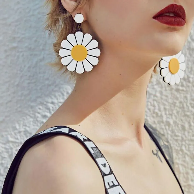 Fruits Series Acrylic Drop Earrings for Women Geometric Plastic Resin