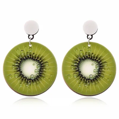 Fruits Series Acrylic Drop Earrings for Women Geometric Plastic Resin