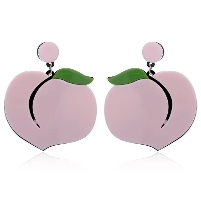 Fruits Series Acrylic Drop Earrings for Women Geometric Plastic Resin