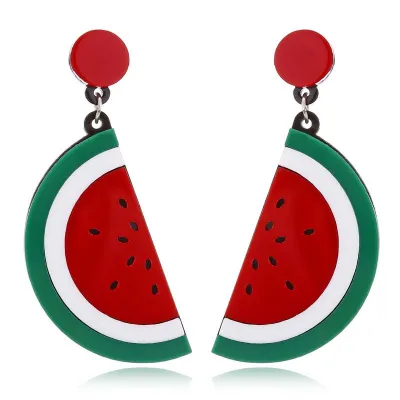 Fruits Series Acrylic Drop Earrings for Women Geometric Plastic Resin
