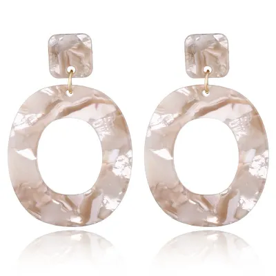 Oval Acrylic Dangle Earrings Women's Geometric