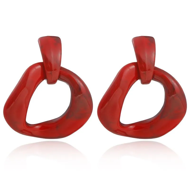 Exaggerated Acrylic Stud Earrings Geometric Fashion Jewelry
