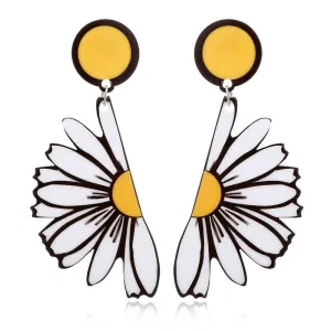 Daisy Design Acrylic Dangle Earrings Geometric Women's Alloy