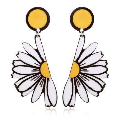 Daisy Design Acrylic Dangle Earrings Geometric Women's Alloy