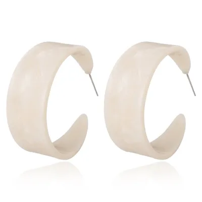 Women's Geometric Leopard Pattern Alloy Acrylic Hoop Earrings