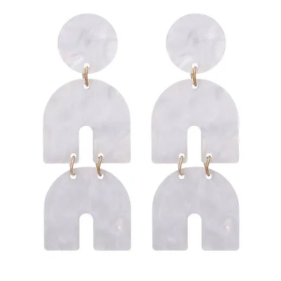 Wholesale Hoof Shape Acrylic Dangle Earrings Geometric Women's Plastic