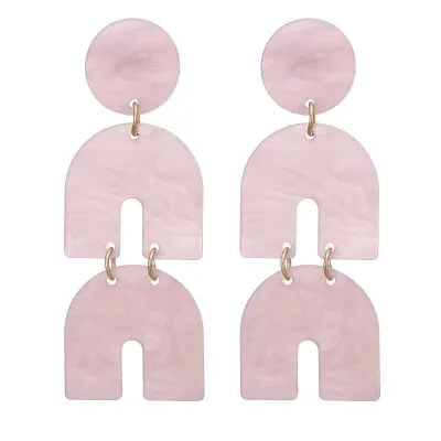 Wholesale Hoof Shape Acrylic Dangle Earrings Geometric Women's Plastic