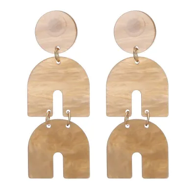 Wholesale Hoof Shape Acrylic Dangle Earrings Geometric Women's Plastic