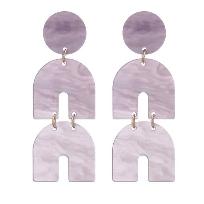 Wholesale Hoof Shape Acrylic Dangle Earrings Geometric Women's Plastic