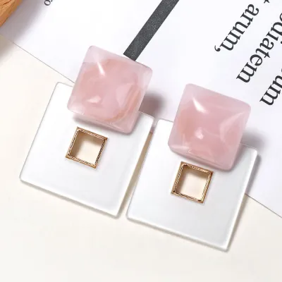 Square Shape Acrylic Stud Earrings for Women