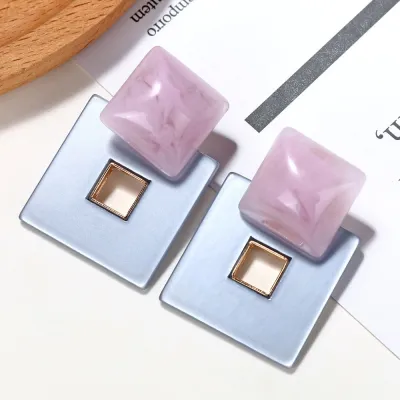 Square Shape Acrylic Stud Earrings for Women